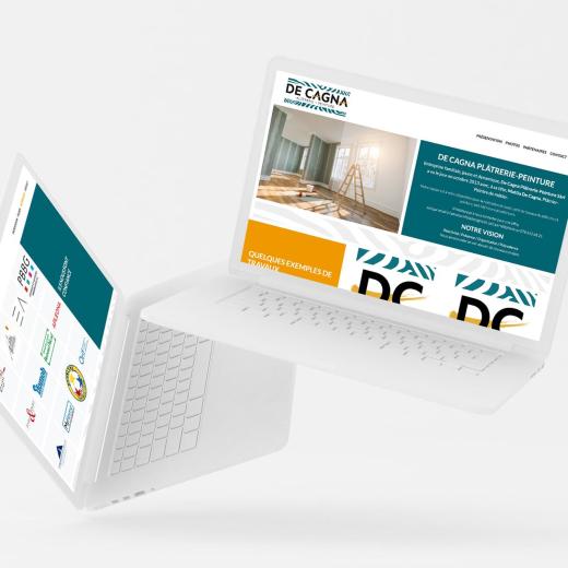 Maquette webdesign du site de DeCagna en 2021, version bureau